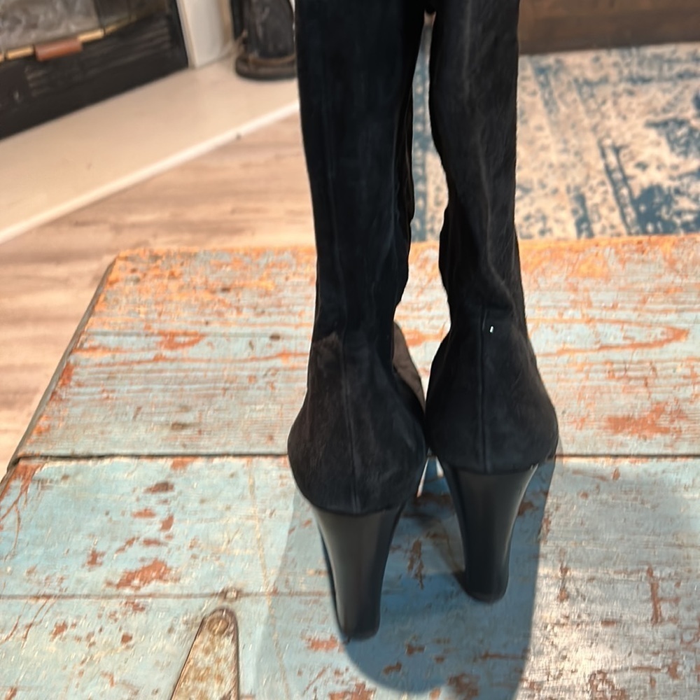 Vicini Giuseppe Zanotti Black Suede Over Knee Boots EU 38.5 Italy - Picture 5 of 8